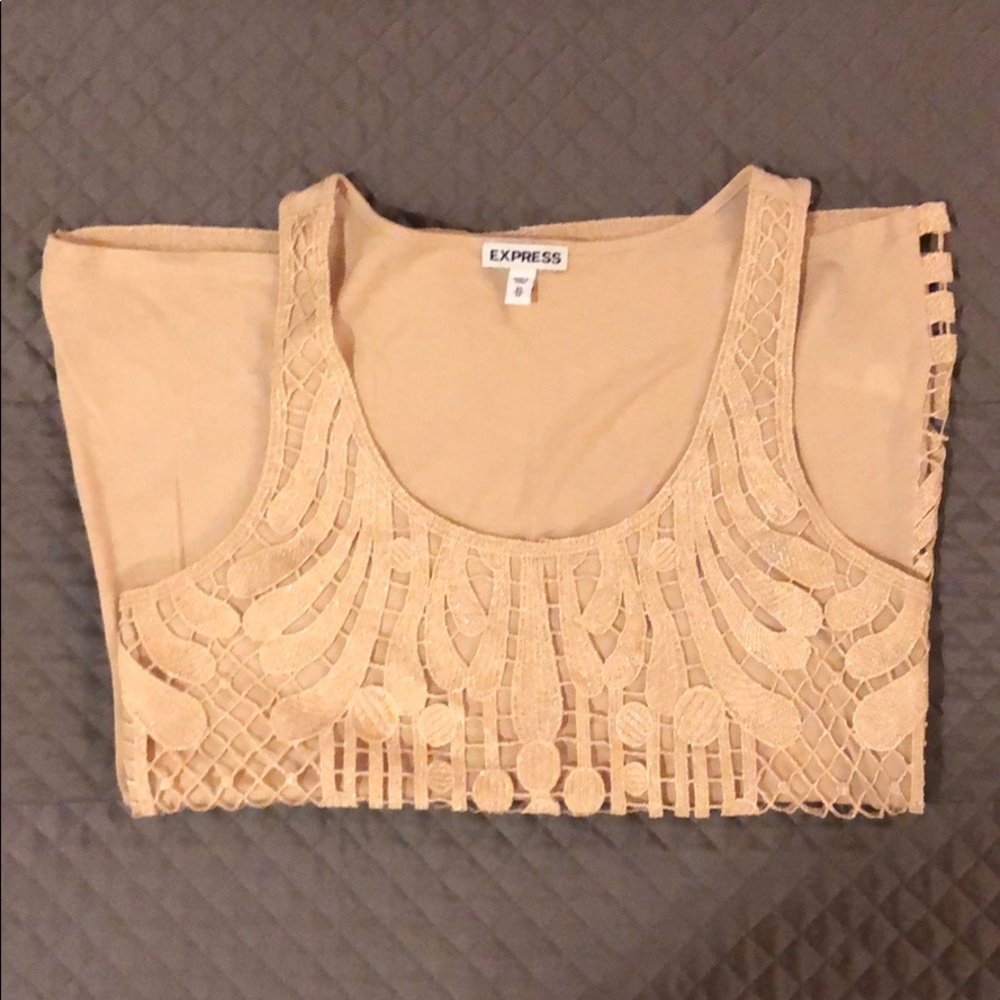 Express Metallic Gold Racerback Tank - Picture 4 of 4